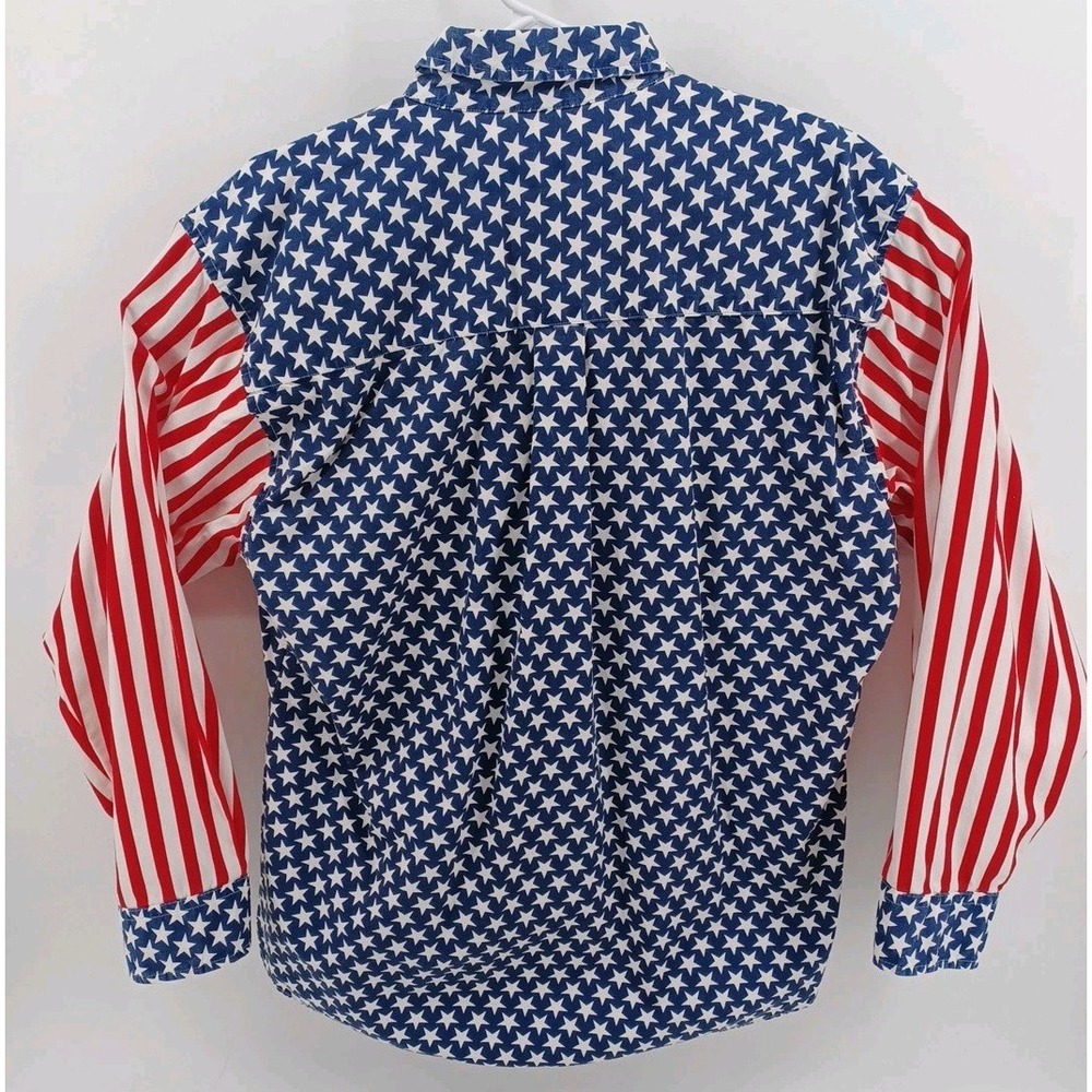 Boston Prepatory Co Mens XL USA Flag Long Sleeve Button-Down - Picture 8 of 8